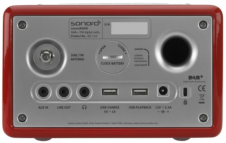 Sonoro Radio rood - achterkant - Radio