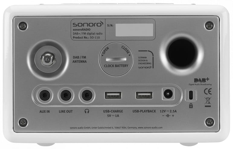 Sonoro Radio zilver - achterkant - Radio