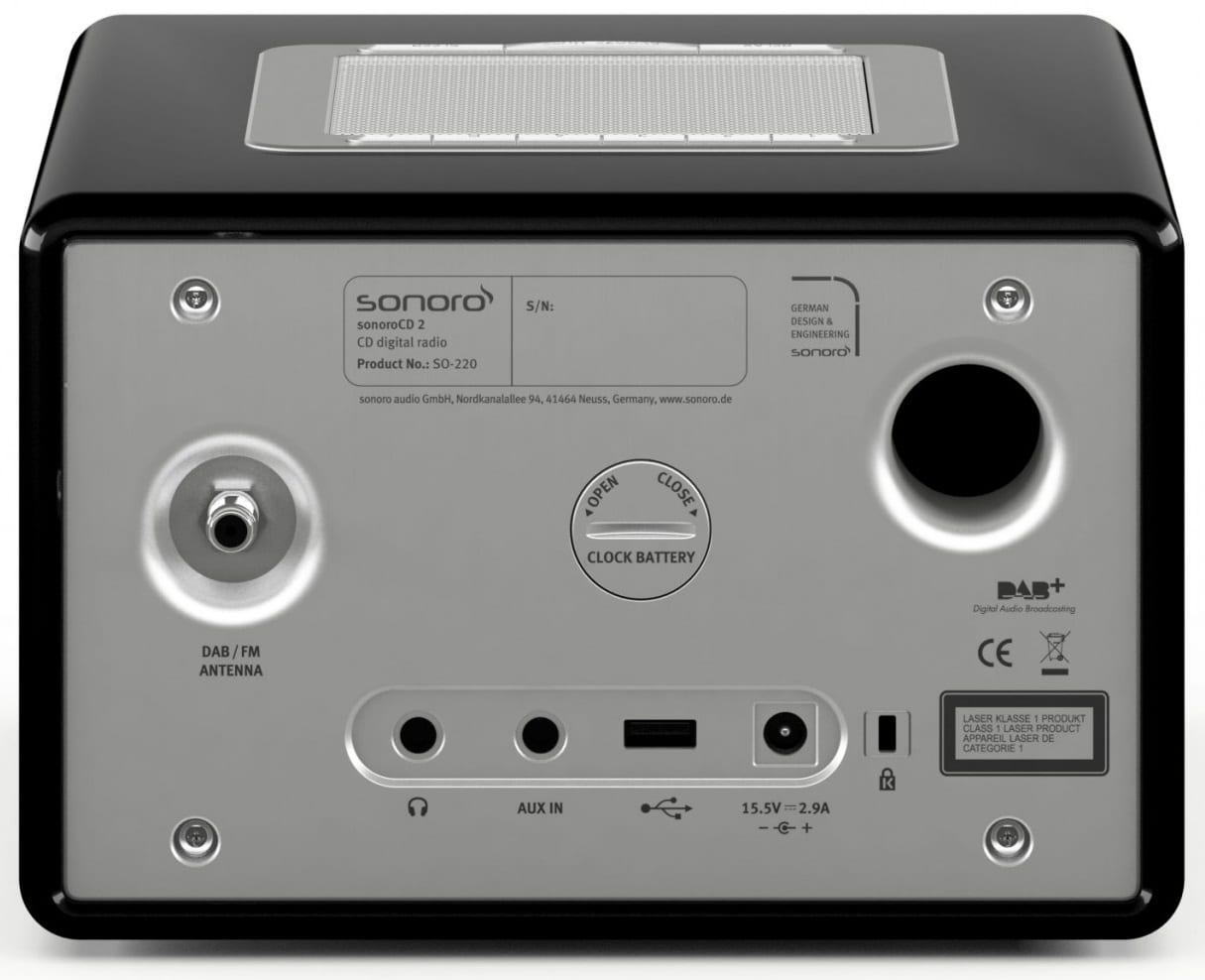 Sonoro CD 2 zwart lak - achterkant - Radio