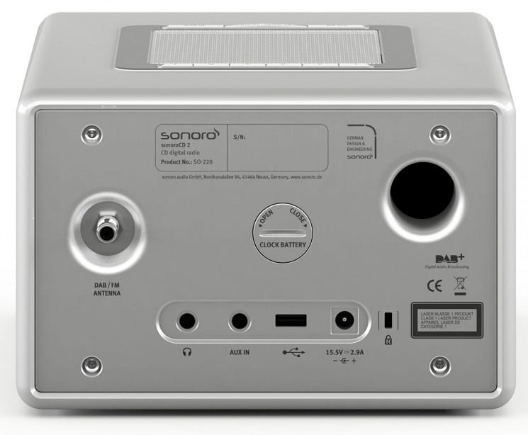 Sonoro CD 2 zilver - achterkant - Radio