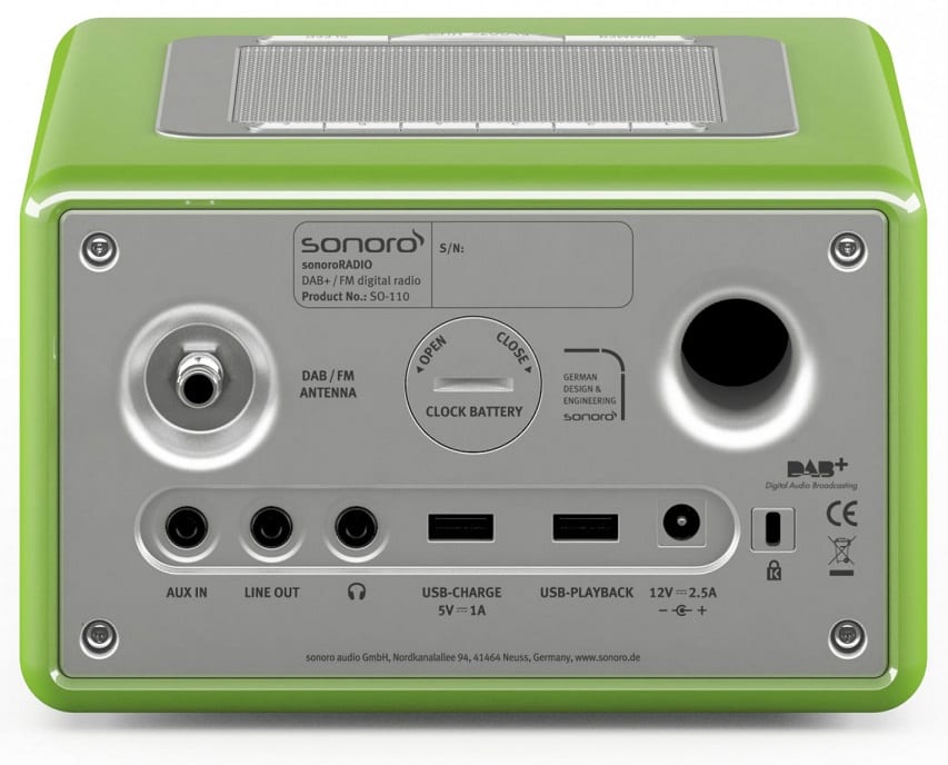 Sonoro Radio groen - achterkant - Radio