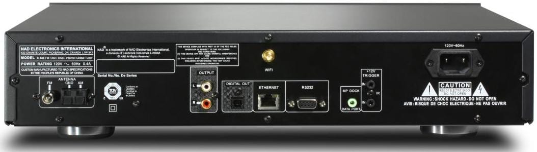 NAD C446 graphite - achterkant - Audio streamer