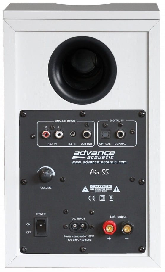 Advance Acoustic Air 55 wit - achterkant - Actieve speaker