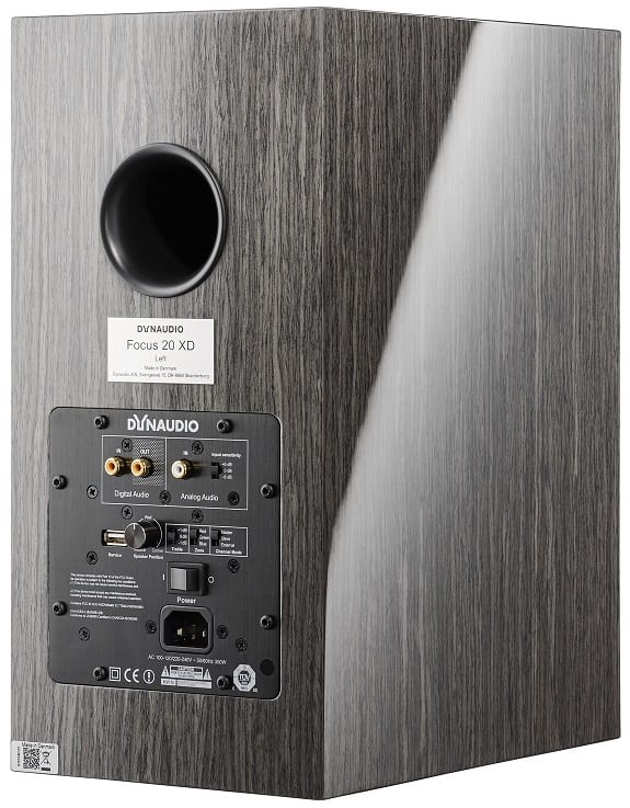 Dynaudio Focus 20 XD grey oak high gloss - achterkant - Actieve speaker