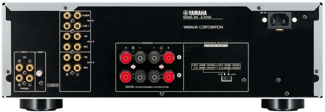 Yamaha A-S700 zilver - achterkant - Stereo versterker