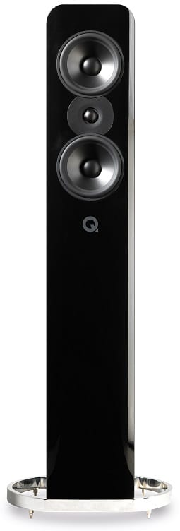 Q Acoustics Concept 500 zwart/rosewood - frontaanzicht zonder grill - Zuilspeaker