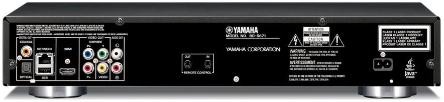 Yamaha BD-S671 titaan - achterkant - Blu ray speler