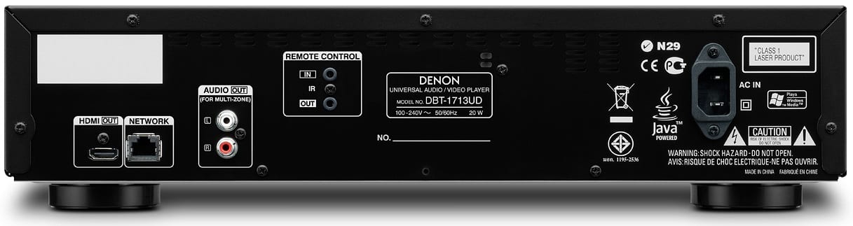 Denon DBT-1713UD zwart - achterkant - Blu ray speler