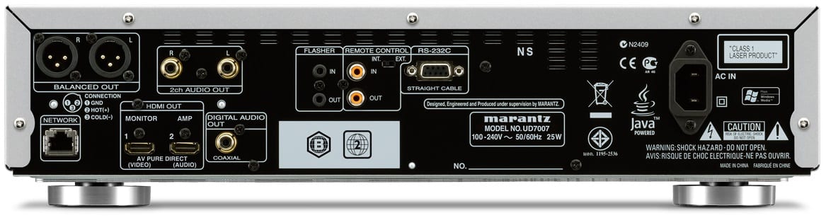 Marantz UD7007 zilver/goud - achterkant - Blu ray speler