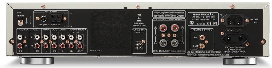 Marantz SR5023 zilver/goud - achterkant - Stereo receiver
