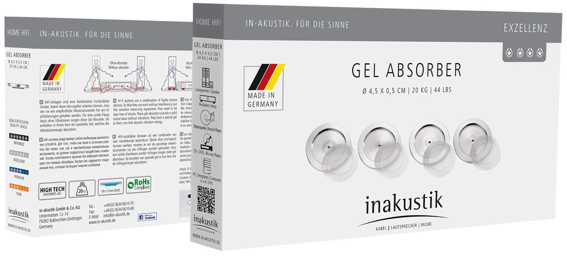 Inakustik Gel Absorbers - Audio accessoire