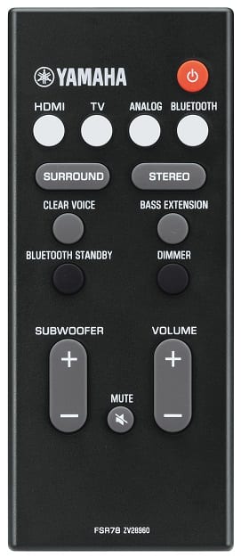 Yamaha YAS-207 zwart - afstandsbediening - Soundbar