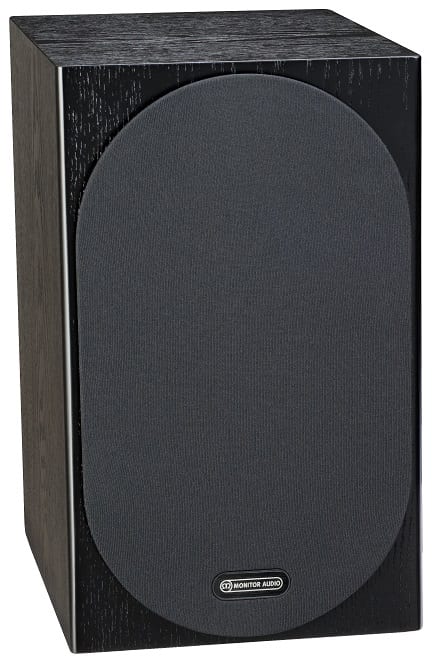 Monitor Audio Silver 100 6G zwart - frontaanzicht met grill - Boekenplank speaker