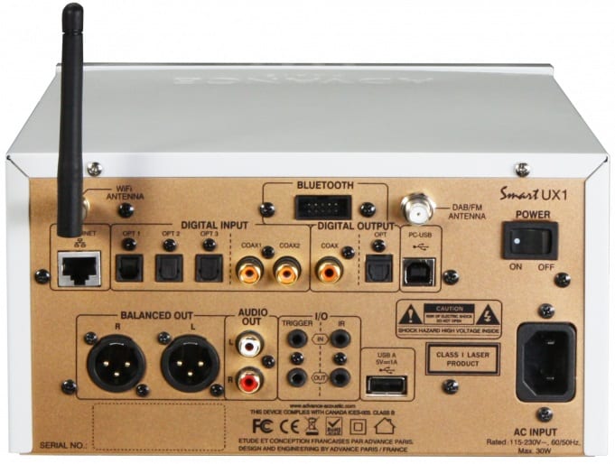 Advance Paris UX1 wit - achterkant - Audio streamer