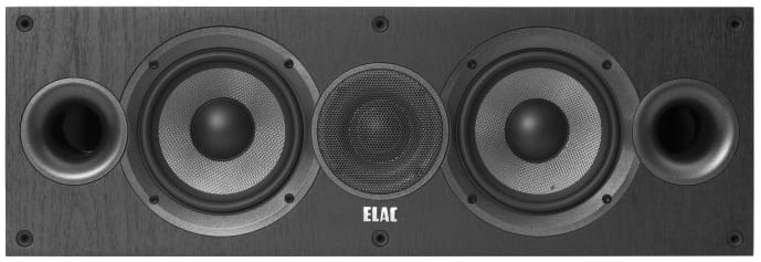 Elac Debut C5.2 zwart - frontaanzicht zonder grill - Center speaker