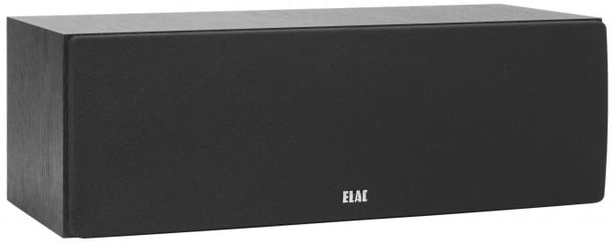 Elac Debut C5.2 zwart - zij frontaanzicht met grill - Center speaker