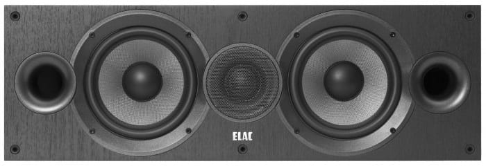 Elac Debut C6.2 zwart - frontaanzicht zonder grill - Center speaker