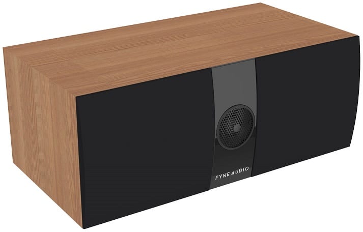 Fyne Audio F300C light oak - zij frontaanzicht met grill - Center speaker