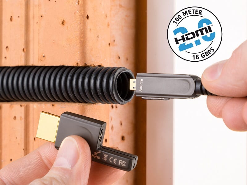 Inakustik HDMI-Micro 2.0 optical fiber cable 10,0 m. - installatie - HDMI kabel