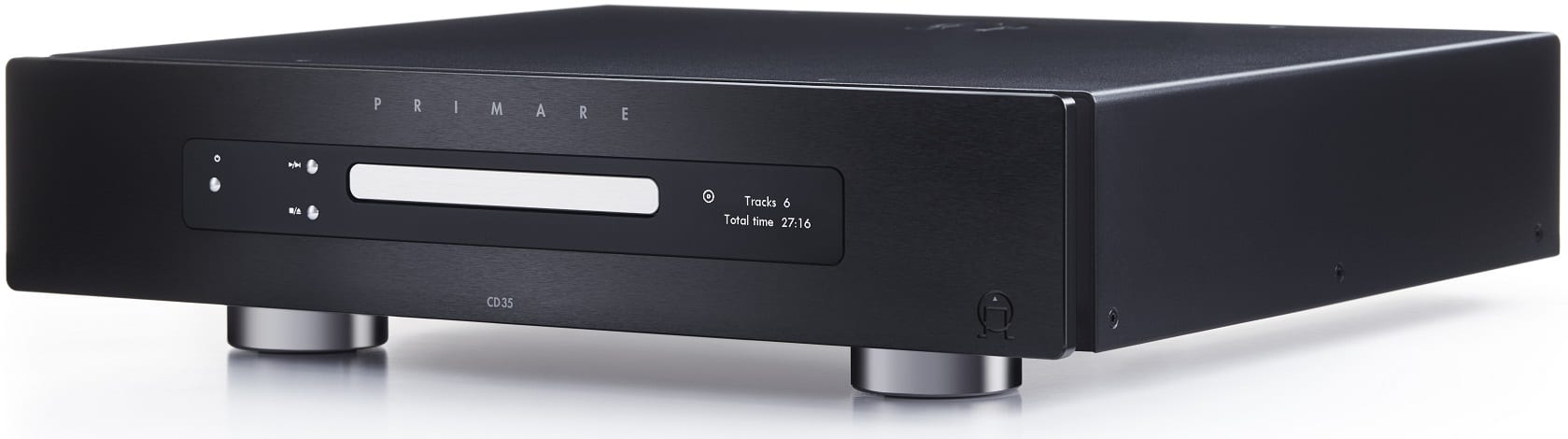 Primare CD35 zwart - zij frontaanzicht - CD speler