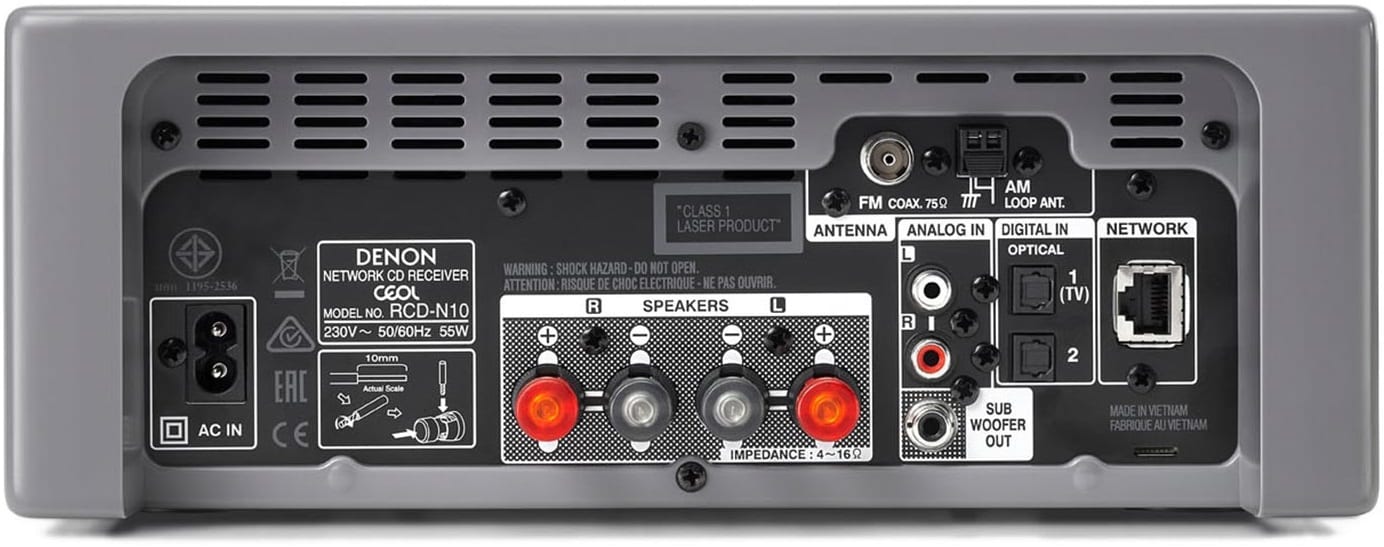 Denon Ceol RCD-N10 grijs - achterkant - Stereo receiver