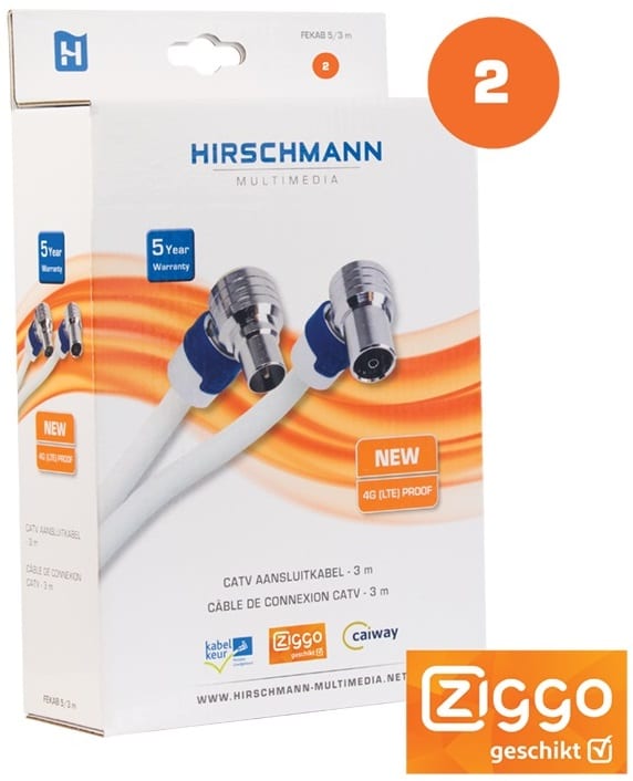 Hirschmann Fekab 5 3,0 m. - verpakking - TV accessoire