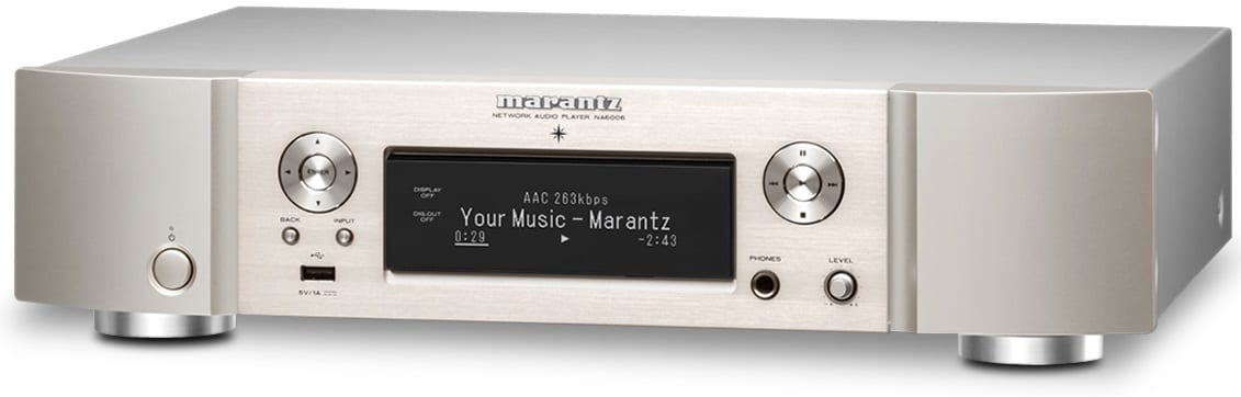 Marantz NA6006 zilver/goud - zij frontaanzicht - Audio streamer