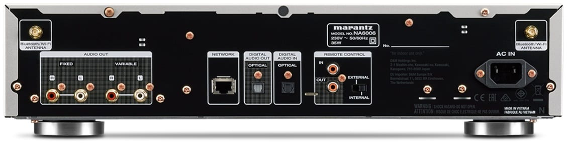 Marantz NA6006 zilver/goud - achterkant - Audio streamer