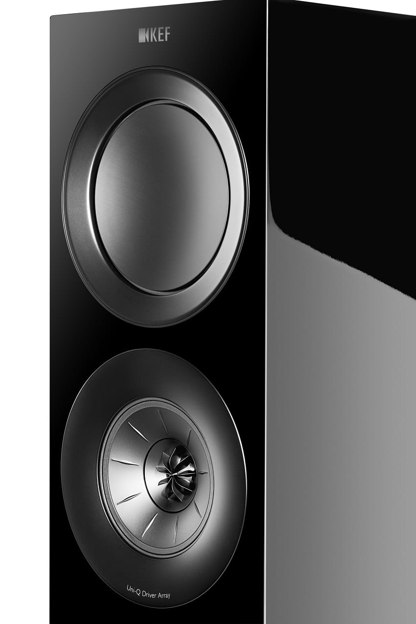 KEF R7 zwart hoogglans - detail - Zuilspeaker