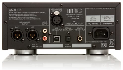 Musical Fidelity M1 zilver - achterkant - DAC