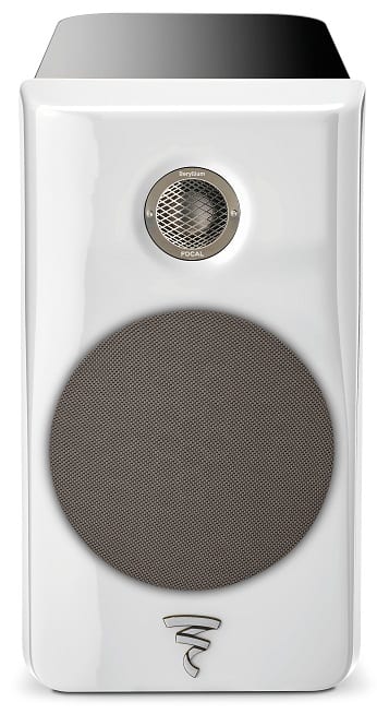 Focal Kanta N°1 black hg / white hg - frontaanzicht met grill - Boekenplank speaker