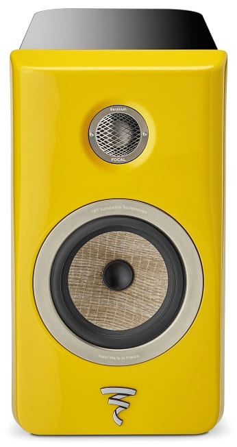 Focal Kanta N°1 black hg / yellow hg - frontaanzicht zonder grill - Boekenplank speaker