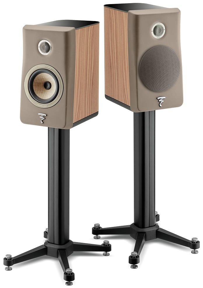 Focal Kanta N°1 walnut mat / taupe mat - paar op standaard - Boekenplank speaker