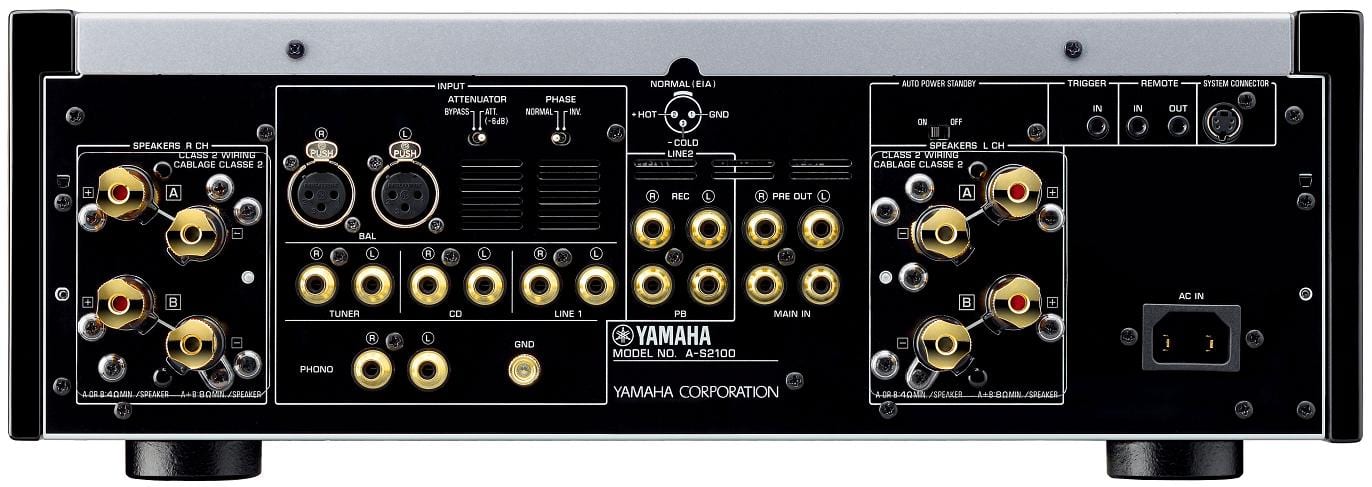 Yamaha A-S2100 zilver - achterkant - Stereo versterker