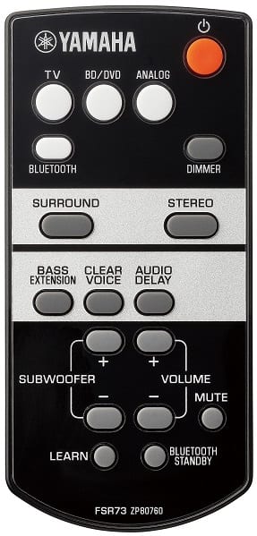 Yamaha YAS-105 zwart - afstandsbediening - Soundbar