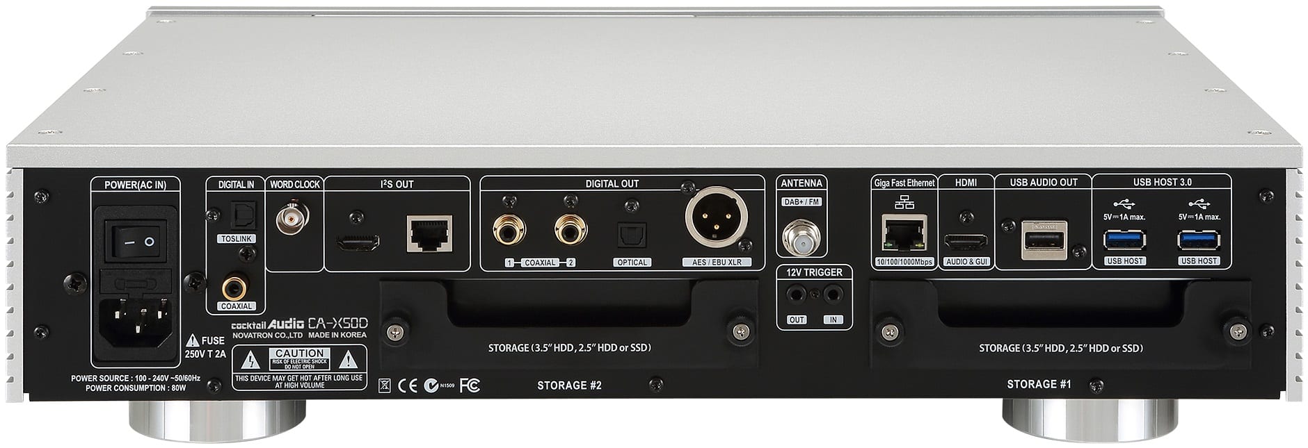 CocktailAudio X50 zilver - achterkant - Audio streamer