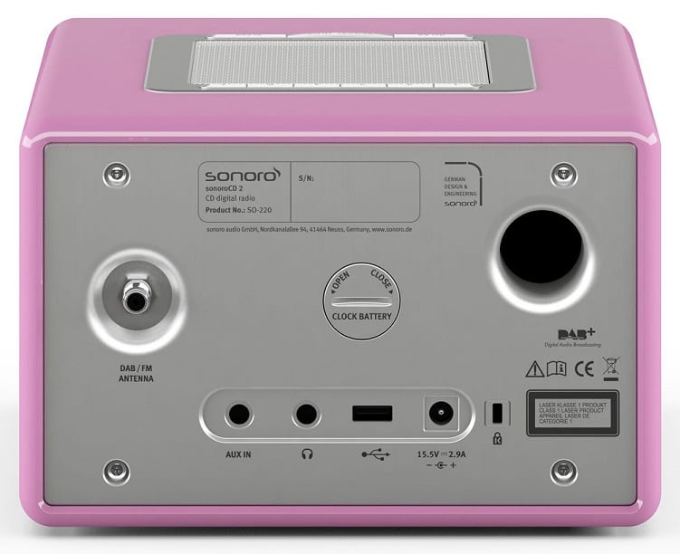 Sonoro CD 2 soft pink - achterkant - Radio
