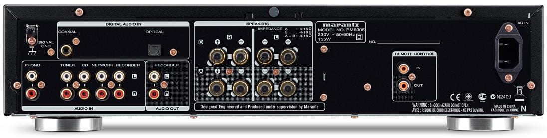 Marantz PM6005 zilver/goud - achterkant - Stereo versterker