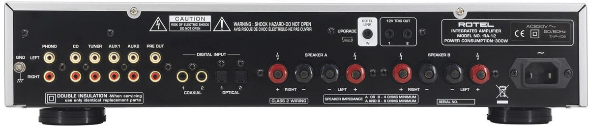 Rotel RA-12 V2 zwart - achterkant - Stereo versterker