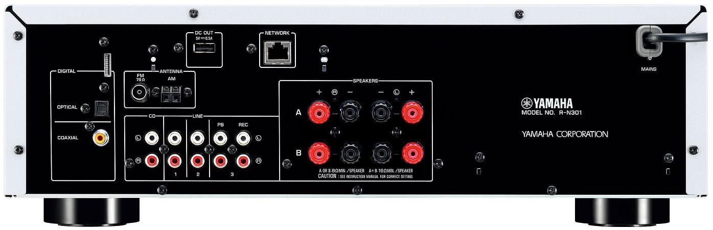 Yamaha R-N301 zilver - achterkant - Stereo receiver