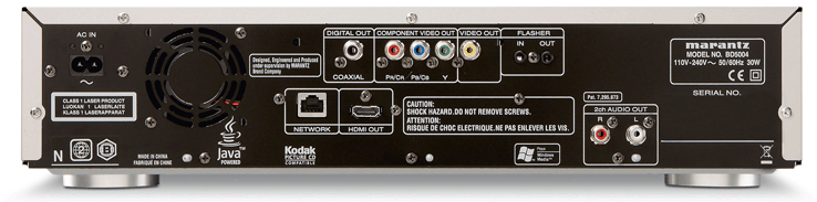 Marantz BD5004 zwart - achterkant - Blu ray speler