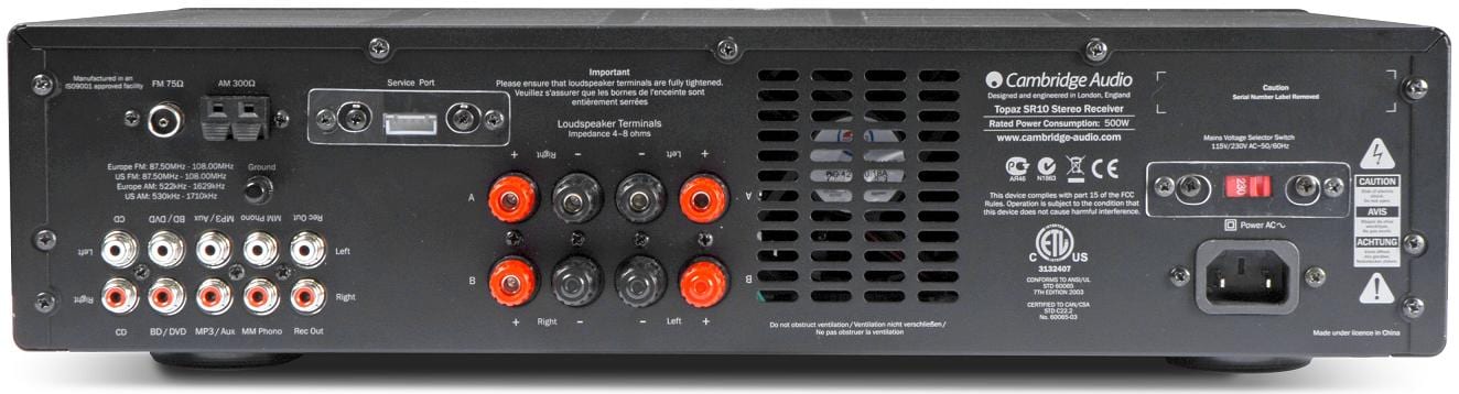 Cambridge Audio Topaz SR10 zwart - achterkant - Stereo receiver