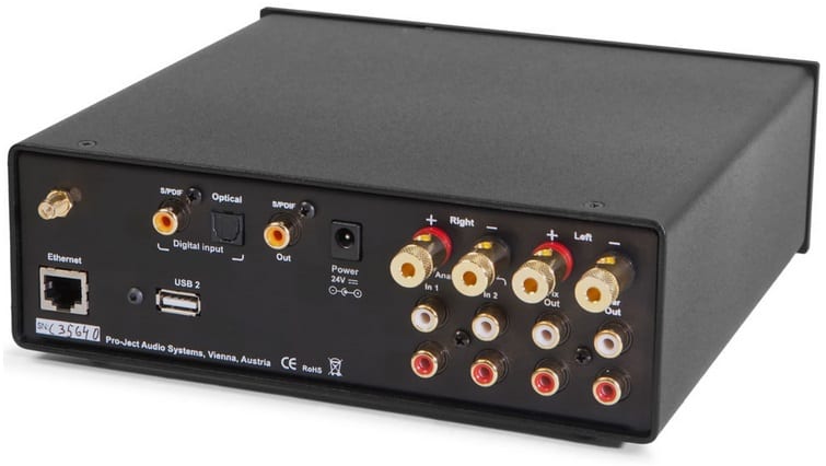 Pro-Ject Stream Box DSA zilver - achterkant - Stereo receiver