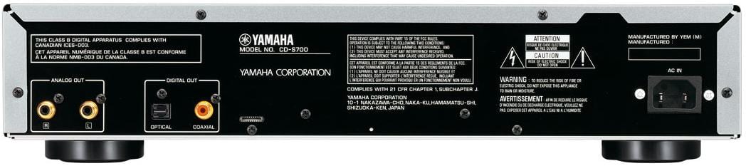 Yamaha CD-S700 zilver - achterkant - CD speler