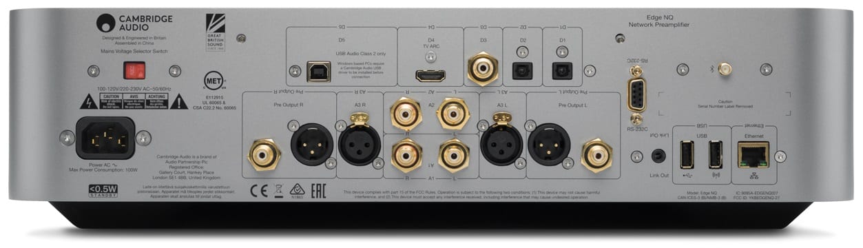 Cambridge Audio Edge NQ grijs - achterkant - Audio streamer