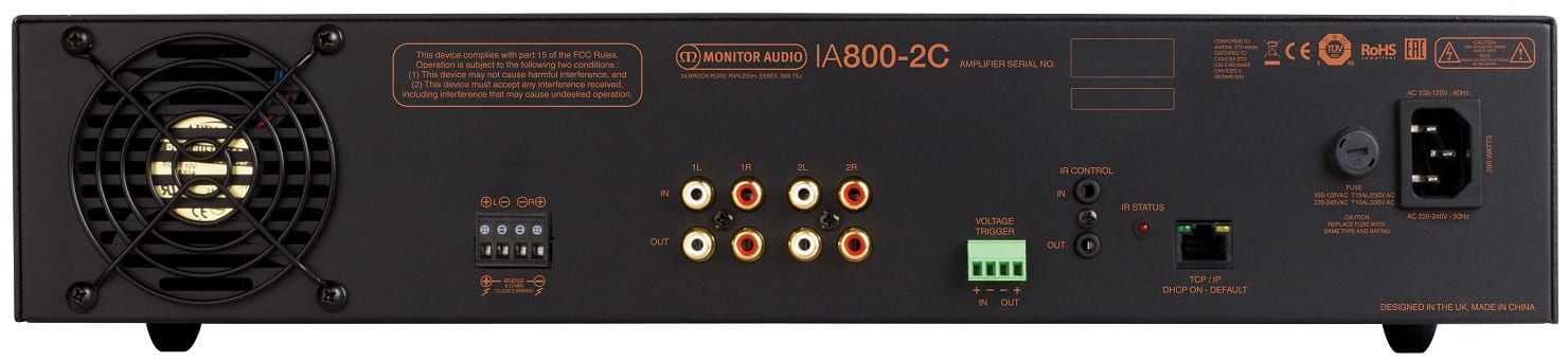 Monitor Audio IA800-2C - achterkant - Multiroom versterker
