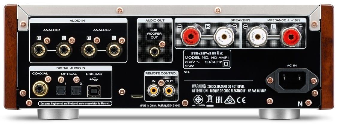Marantz HD-AMP1 zwart - achterkant - Stereo versterker