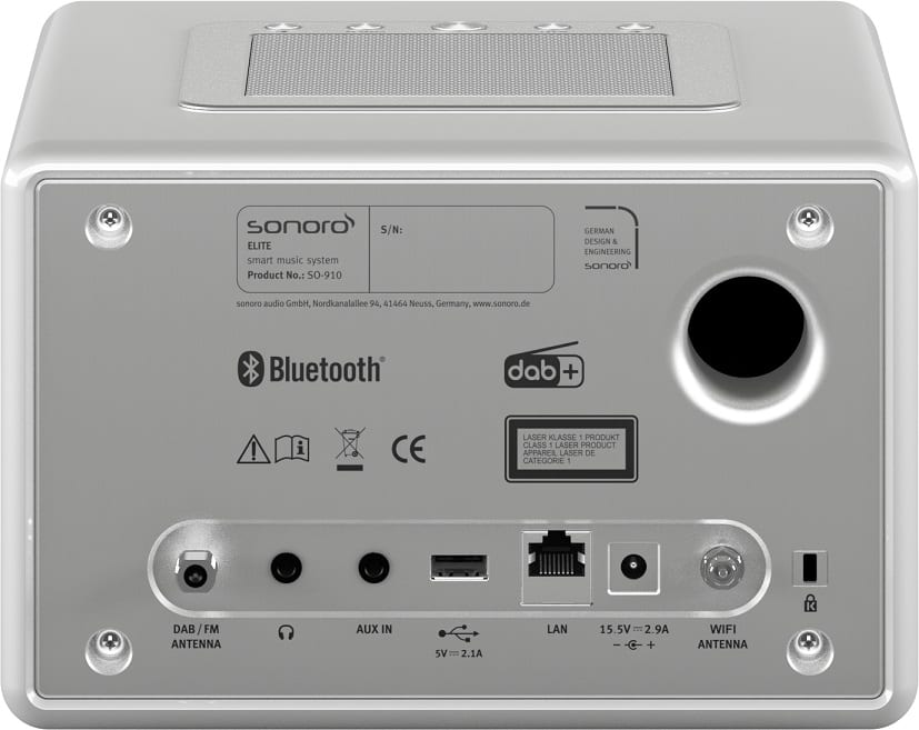 Sonoro Elite SO-910 V1 zilver - achterkant - Radio