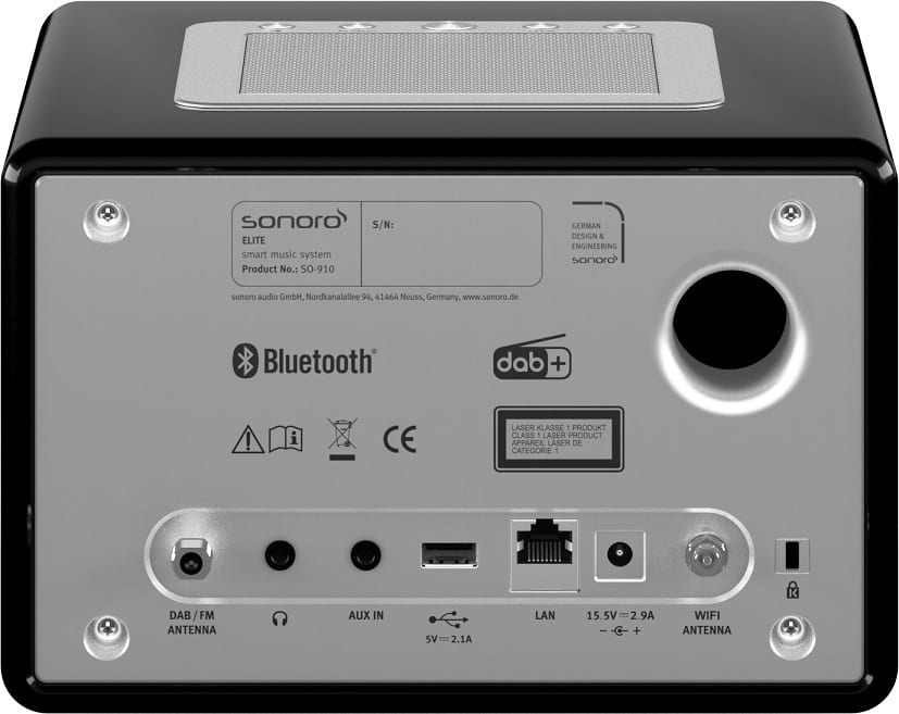 Sonoro Elite SO-910 V1 zwart - achterkant - Radio