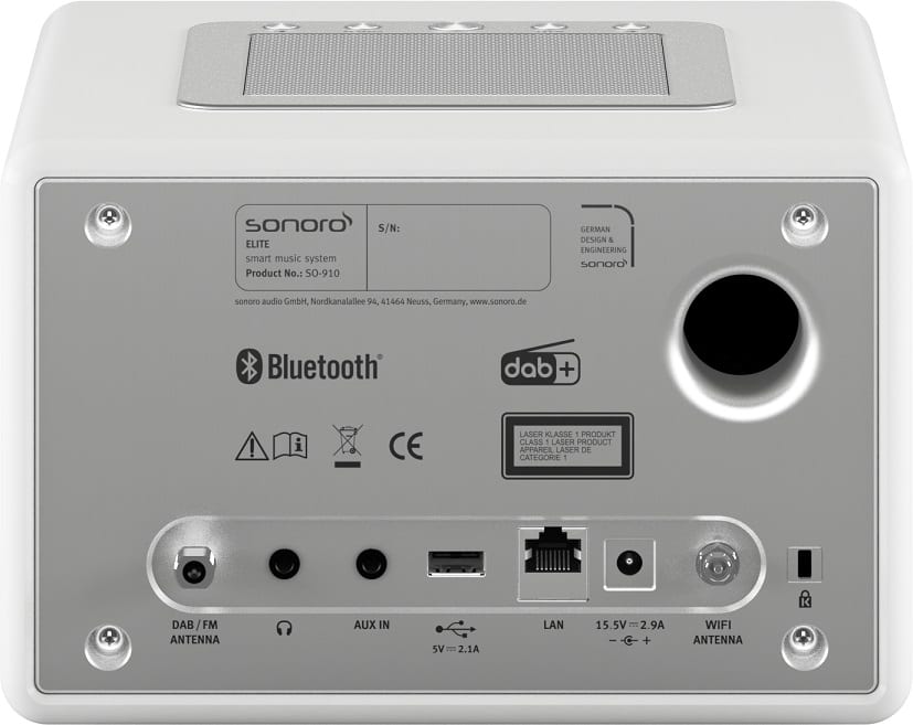 Sonoro Elite SO-910 V1 wit - achterkant - Radio